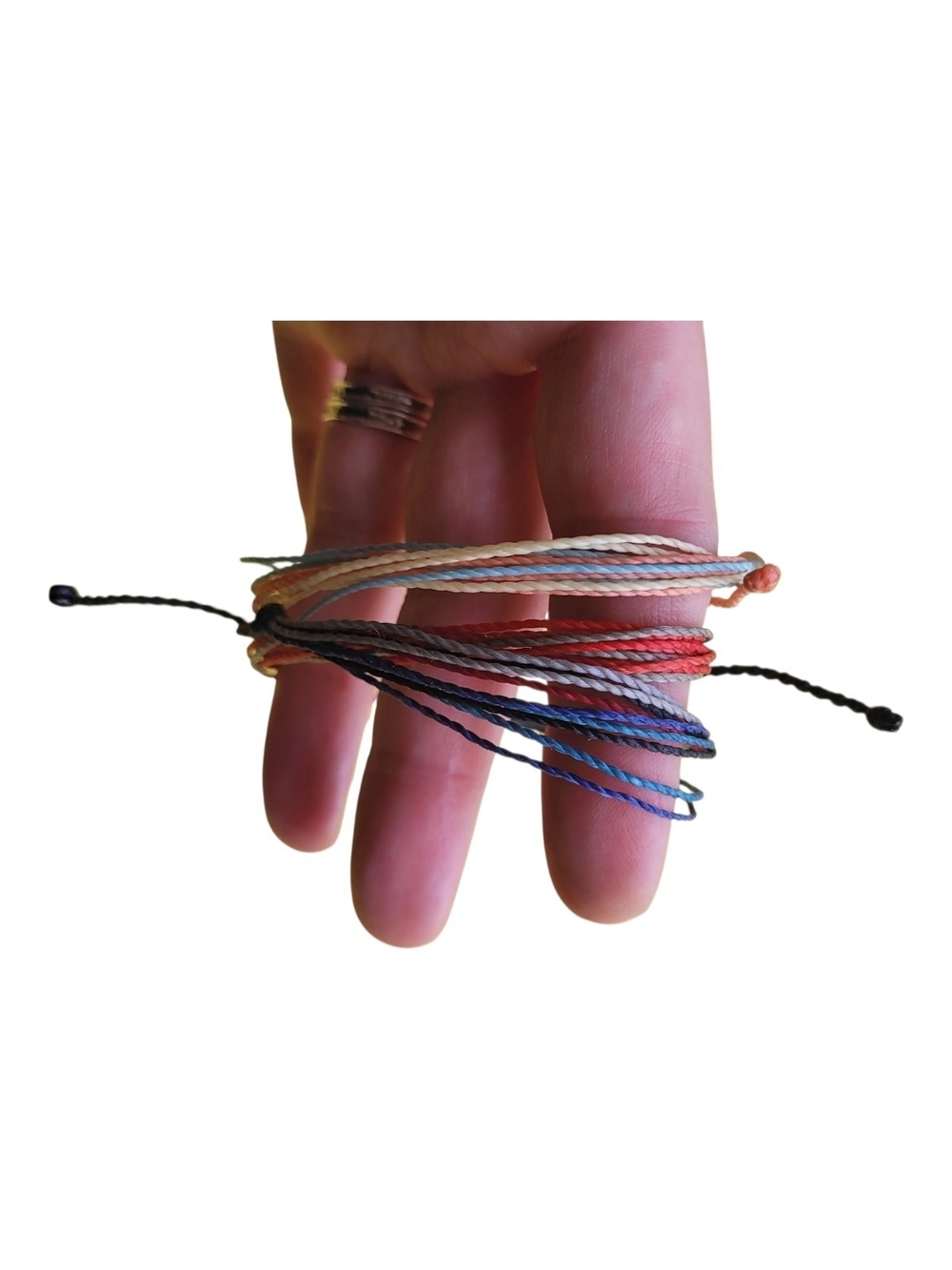 Set of 3 Multicolor Woven Cord Bracelets